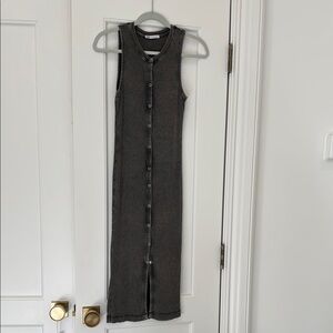 Zara Sleeveless brown and grey cotton tshirt Dress